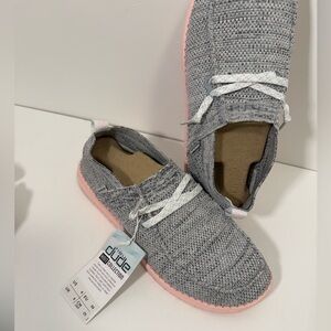 Hey Dude Gray Knit Collection with Pink Accents